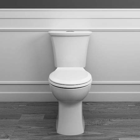 American Standard Edgemere Two-Piece Dual Flush Chair-Height Round-Front Toilet Less Seat White